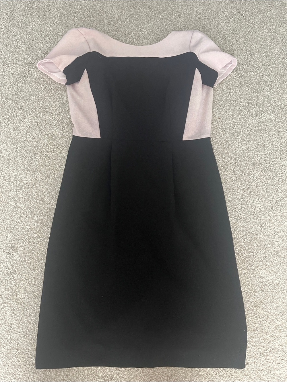 Tahari Black and Light Pink Colorblock Sheath Dress